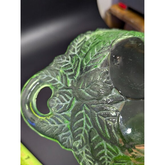 Depression Glass Green Pear Pattern Bowl Handles - Picture 14 of 14